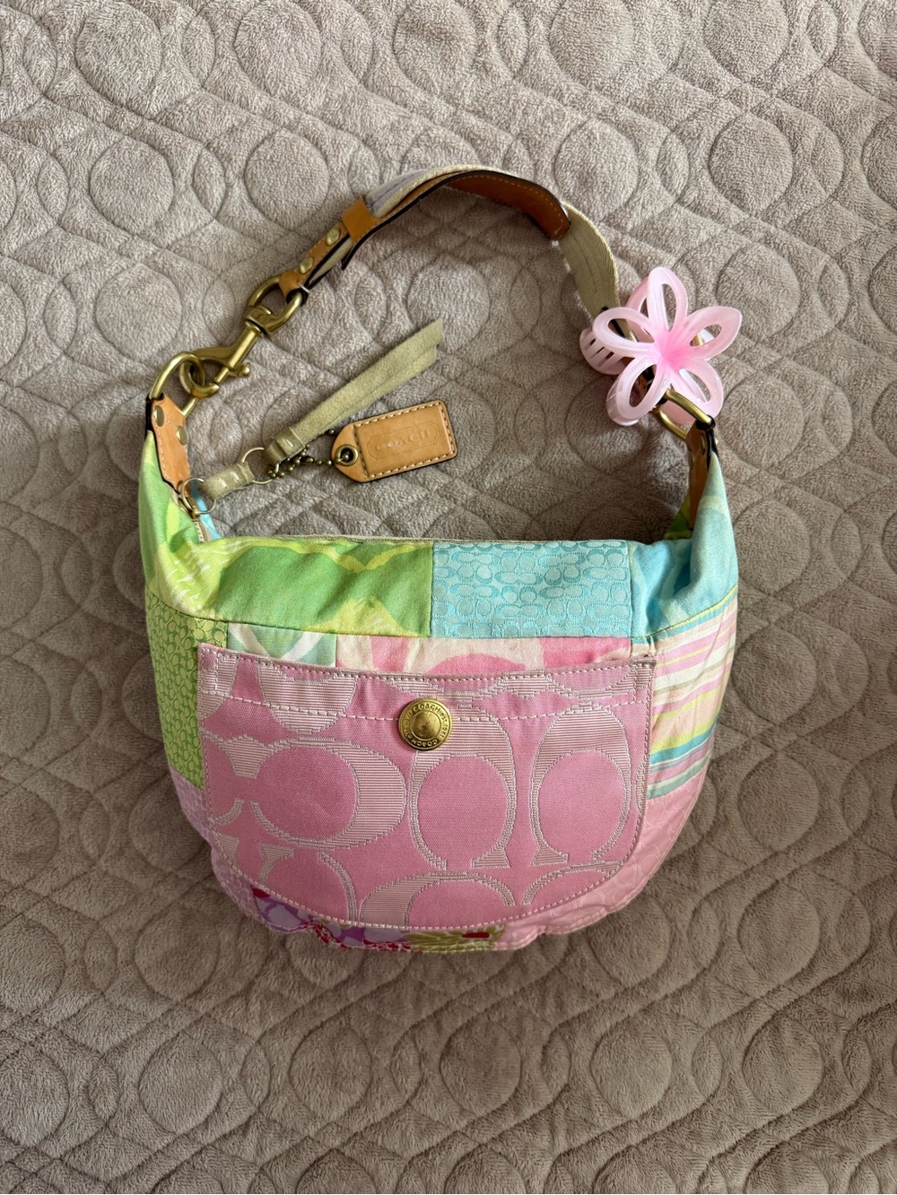 Coach Vintage Y2K colorful patchwork shoulder bag